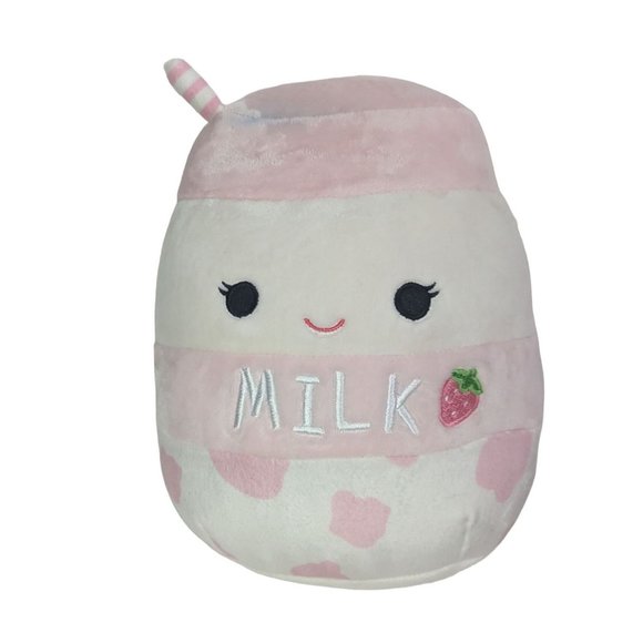 Squishmallows Amelie Strawbery Milk Play Food Plush Toy - Picture 1 of 6